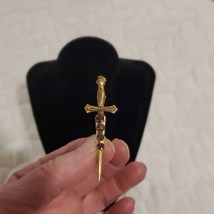 Vintage sword cross pin